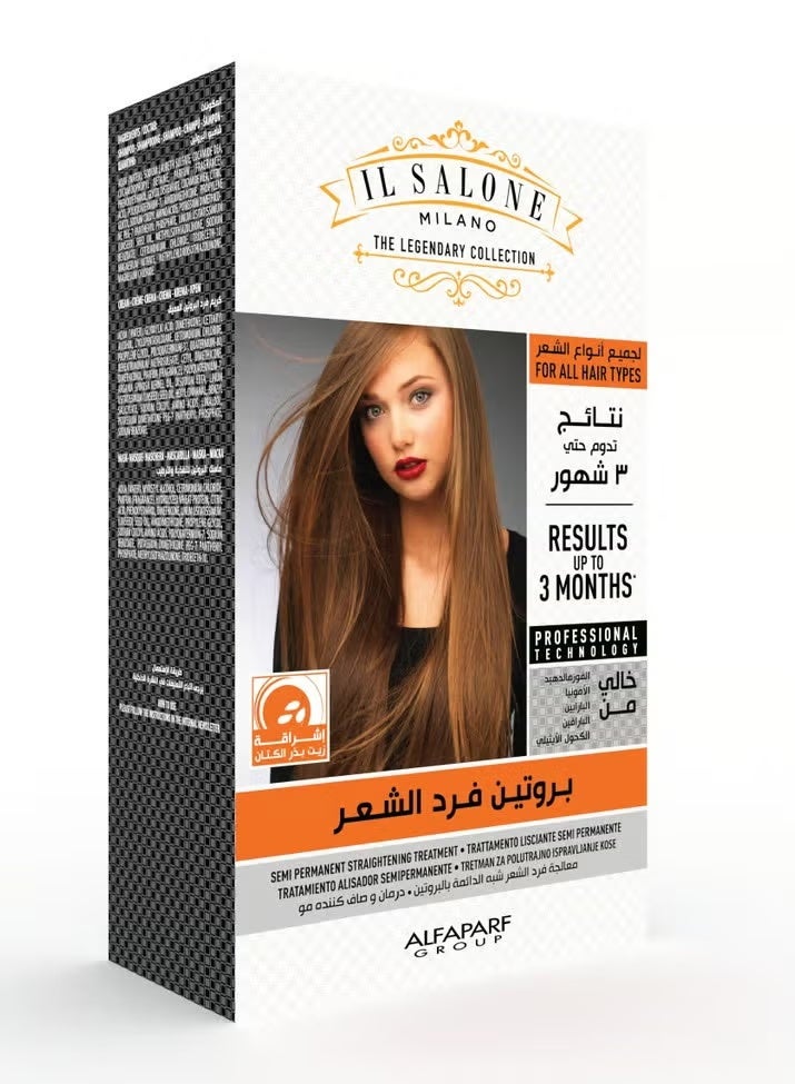 The Salon Formaldehyde-Free Protein Set with Flaxseed Oil for Straightening and Nourishing All Hair Types